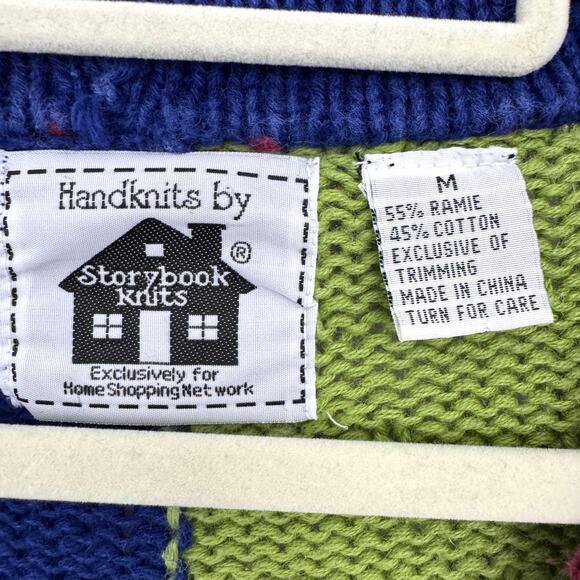 Storybook Knits Womens Cardigan Sweater Size M Hand Knit Vintage Ramie Cotton - Picture 2 of 7